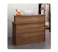 Stylish Modern Retail Counter with Drawers - 80cm Reception Desk for Checkout & Lobby - Oak Finish Welcome Table for Businesses & Offices - Elegant Customer Service Solution