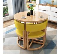 Stylish Modern Round Dining Table Set with Compact Chairs for Small Spaces - Ideal for Living Room Kitchen Conference Room - Space-Saving Low Dining Furniture A3