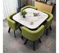 Stylish Modern Round/Square Dining Table Set with 4 Space-Saving Chairs Ideal for Living Room & Kitchen 80x75cm Conference & Reception Table