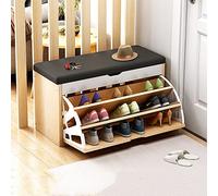 Stylish Modern Shoe Bench with Cushion - Wooden Entryway Storage Shoe Rack Hidden Shoe Cabinet for nized Entryway Available in 100/80/60 * 30 * 51CM