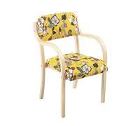 Stylish Modern Solid Wood Dining Chairs with Armrests Upholstered Kitchen & Living Room Accent Chairs Max Load 150kg Perfect for Office Café Reception (Floral Pattern)