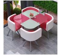 Stylish Modern Tempered Glass Dining Table Set for 4 - Round/Square Chairs, Elegant Kitchen Furniture, Perfect for Home Decor & Dining Room Upgrade