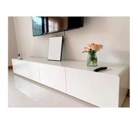 Stylish Modern White TV Stand with Storage Drawers & Router Hole - Versatile Media Console for Bedroom, Office & Dorm Room (200x35x30cm) - Perfect Entertainment Center
