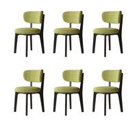 Stylish Modern Wooden Dining Set for 2/4/6 - Removable Cotton & Linen Covers - Perfect for Kitchen & Restaurant - Black & Grass Green - Set of 6