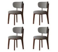 Stylish Modern Wooden Dining Set for 2/4/6 - Walnut & Dark Gray Finish - Cotton & Linen Removable Covers - Perfect for Kitchen & Restaurant Use