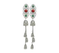 Stylish Mongolian Alloy Hair Clip With Tassels And Rhinestones Accent For Women Who Love Ethnic And Retro Styles