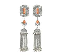 Stylish Mongolian Alloy Hair Clip With Tassels And Rhinestones Accent For Women Who Love Ethnic And Retro Styles