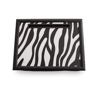 Stylish Mono Zebra Lap Tray With Ipad Holder, Cushioned Base Tray For Bedroom, Raised Rim Kitchen Tray Premier Housewares Black One Size