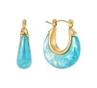 Stylish Moons Drops Earrings Glossy Resin Body and Sturdy Metal Accent Comfortable Pierced Earrings