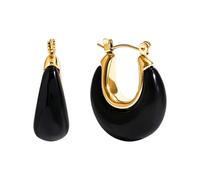 Stylish Moons Drops Earrings Glossy Resin Body and Sturdy Metal Accent Comfortable Pierced Earrings