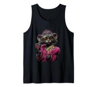 Stylish Mouse Portrait Fashion Rodent Wine Glass Graphic Tank Top