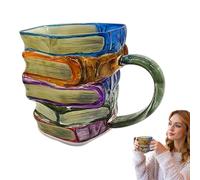 Stylish Mug for University Students Novelty Design Glass Mug Unisex Transparent Reading Pattern Mug for Children Book Design Cup for Tea Time Literary Pattern Glass Mug for Tea Tea