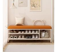 Stylish MultiLayer Shoe Rack Cabinet with OttomanEntryway nizer Iron e NonSlip Foot Pads Open Storage Solution for Front Door ge 47.2"