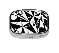 Stylish Musical Note Pattern,Meta Pill Box 2 Compartment Medicine Case,Portable Organizer