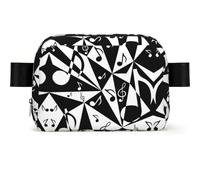 Stylish Musical Note Pattern Square-Shaped Fashionable Waist Bag