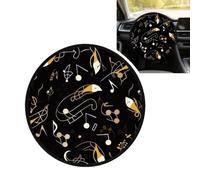 Stylish Musical Note Pattern Steering Wheel Sun Shade Cover for Car SUV Truck Van, Reflective Heat Insulating Sun Protector, Foldable Auto Interior Accessory