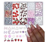Stylish Nails Art Accessories Pack with Ribbon and Bows Patterns Resin Materials Multipurpose Use Resin Nails Charms