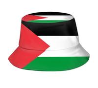 Stylish National Flags Bucket Hat Sun Protection Packable Fisherman Hat Summer Hat Unisex Outdoor Travel for Women Men, Palestine, One size