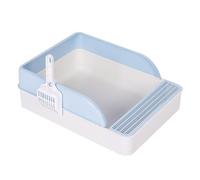 Stylish Open Top Cat Toilet Litter Box with Shield - Easy to Clean, Assembly-Free Cat Litter Box Prevents Urine & Litter Leakage - Modern Cat Litter Box Furniture
