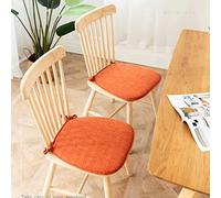 Stylish Orange Removable Kitchen Chair Cushions 40x40 cm Thick Oval Seat Pads with Ties Comfortable Indoor & Outdoor Dining Chair Cushions for Enhanced Support