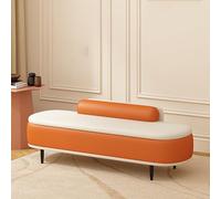 Stylish Orange Upholstered Storage Bench Ottoman Seat for Bedroom & Living Room Versatile End of Bed Storage Solution Chic Entryway & Closet Ottoman 100x45x42cm