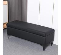 Stylish Ottoman Bench with Padded Leather Seat, Multi-Functional End of Bed Box with Metal Legs for Bedroom & Entryway, Perfect for nized Living