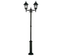 Stylish Outdoor Ip44 2 Bulb Twin Lamp Post With Led E27 Fitting In Black