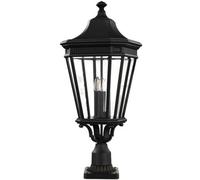 Outdoor IP44 3 Bulb Wall Ground Pedestal Light Black LED E14 60W d00674