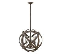 Stylish Outdoor Ip44 3-Bulb Chandelier Pendant Light In Vintage Iron Finish
