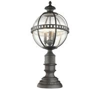 Stylish Outdoor Ip44 3 Bulb Led Pedestal Light In Londonderry Finish