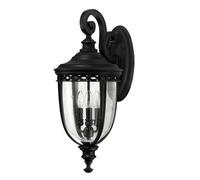 Stylish Outdoor Ip44 3-Bulb Wall Light Sconce In Black With E14 Socket