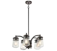 Stylish Outdoor Ip44 5 Bulb Chandelier In Architectural Bronze - Led E27 75W