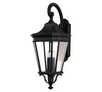 Stylish Outdoor Ip44 Black 3-Bulb Wall Light Sconce With E14 Led Socket
