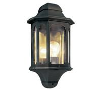 Outdoor IP44 1 Bulb Half Lantern Wall Light 5 Sided Black LED E27 100W