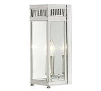 Outdoor IP44 1 Bulb Flush Light Low Ceiling Polished Chrome LED E14 60W