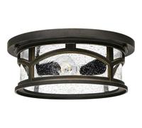 Outdoor IP44 1 Bulb Flush Light Low Ceiling Palladian Bronze LED E27 60W