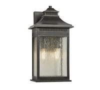 Stylish Outdoor Ip44 Twin Wall Light In Imperial Bronze With E14 Led Bulb