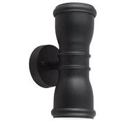 Stylish Outdoor Ip44 Twin Wall Light Sconce With Black Finish And Led Bulbs