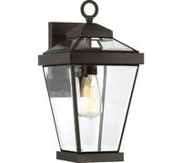 Stylish Outdoor Ip44 Wall Light Lantern In Western Bronze Finish With Led E27 Bulb