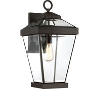 Stylish Outdoor Ip44 Wall Light Lantern In Western Bronze With Led E27 Socket