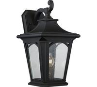 Stylish Outdoor Ip44 Wall Light Sconce In Mystic Black With E27 Socket For 100W Bulbs
