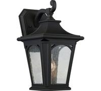 Stylish Outdoor Ip44 Wall Light Sconce In Mystic Black With Led E27 Bulb