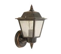 Stylish Outdoor Ip44 Weathered Bronze Wall Light With Led E27 Bulb