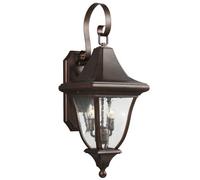 Outdoor IP44 Twin Wall Light Patina Bronze LED E14 60W