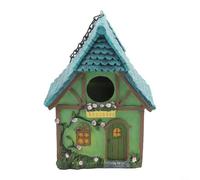Stylish Outdoor Resin Birdhouse for Nest Weather Resistant Hanging Bird Feeder, Creative Garden Decoration for Birdwatching