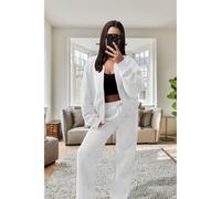 Stylish Oversized Fleece Tracksuit Set For Ultimate Comfort KDMD Light Grey XS/S
