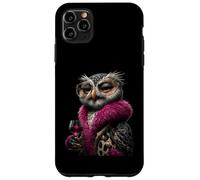 Stylish Owl Fashion Bird Pink Drink Wine Glass Graphic Large Case for iPhone 11 Pro Max