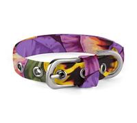 Stylish Pansy Perfection Dog Collar with Stainless Steel Buckle Lightweight Cute Printed Cat Collar Adjustable Pet Collars for Small Medium Large Dogs and Cats