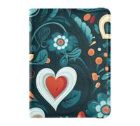 Stylish Passport and Vaccine Card Combo Holder for Girls Boys Women and Men,Travel Gift Abstract Blue Flower Aesthetic Happy Valentine's Day, Multicolor, One Size, Casual