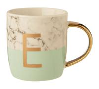 Stylish Pastel Green E Letter Monogram Mug, Personalized Coffee Mug For Kitchen, Durable Mug For Breakfast